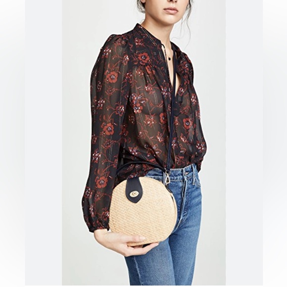 Ulla Johnson Puff Sleeve Constance Gold Metallic thread Silk Blouse Shirt - Picture 4 of 9